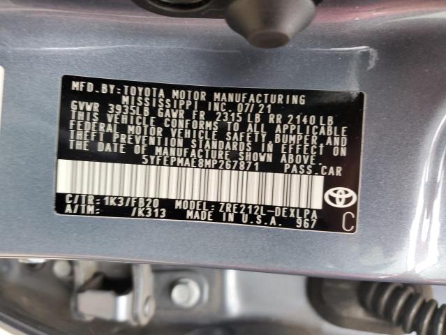 Photo 11 VIN: 5YFEPMAE8MP267871 - TOYOTA COROLLA LE 