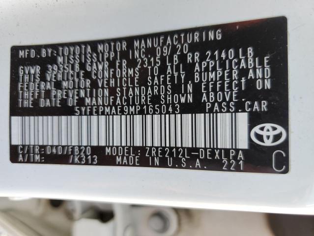 Photo 11 VIN: 5YFEPMAE9MP165043 - TOYOTA COROLLA LE 