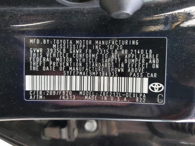 Photo 12 VIN: 5YFEPMAE9MP184935 - TOYOTA COROLLA 