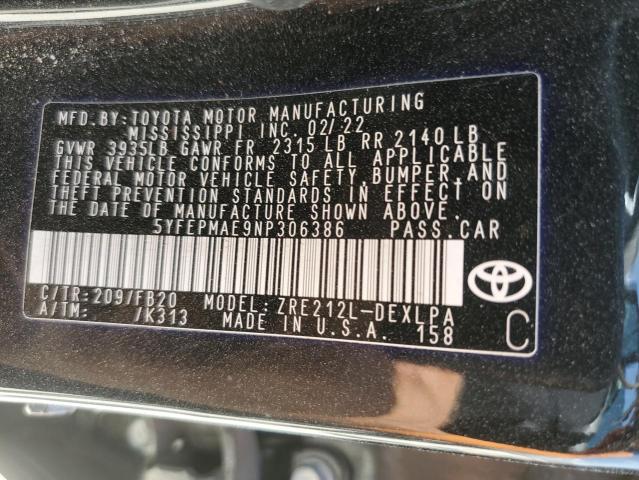 Photo 11 VIN: 5YFEPMAE9NP306386 - TOYOTA COROLLA 