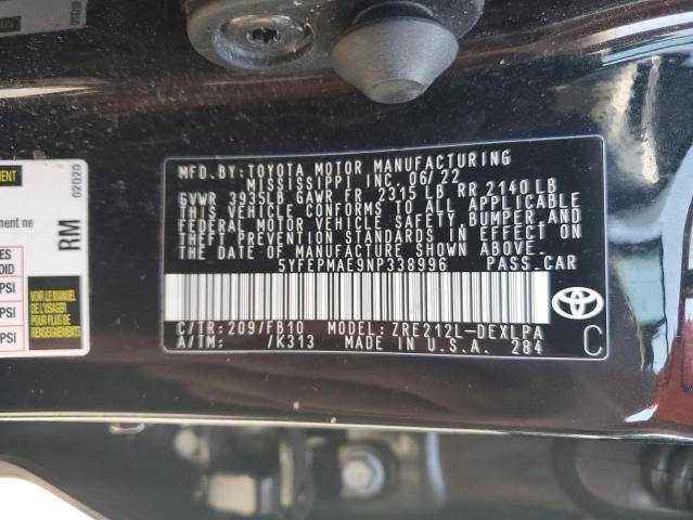 Photo 11 VIN: 5YFEPMAE9NP338996 - TOYOTA COROLLA LE 