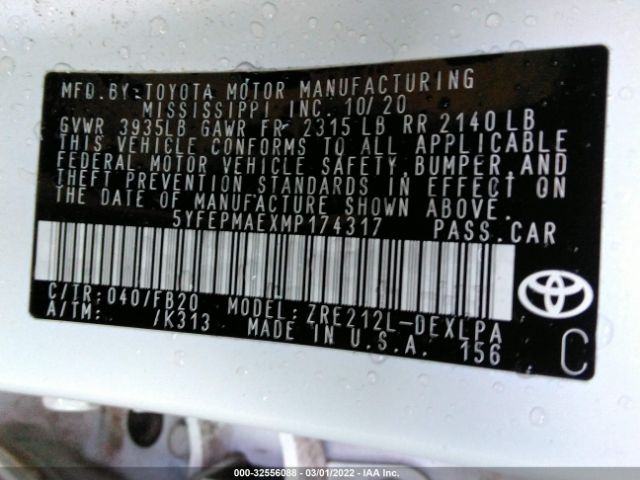 Photo 8 VIN: 5YFEPMAEXMP174317 - TOYOTA COROLLA 