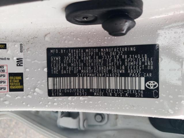 Photo 11 VIN: 5YFEPMAEXNP344029 - TOYOTA COROLLA LE 