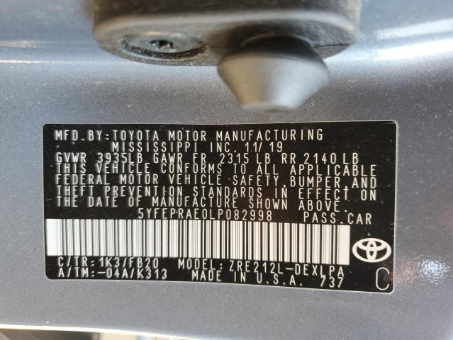 Photo 11 VIN: 5YFEPRAE0LP082998 - TOYOTA COROLLA LE 