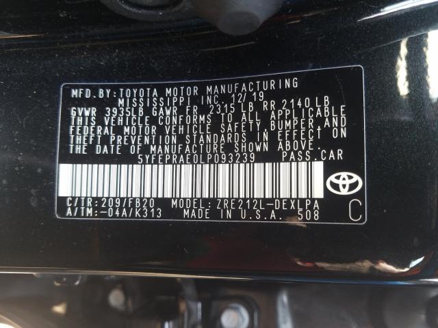 Photo 9 VIN: 5YFEPRAE0LP093239 - TOYOTA COROLLA LE 