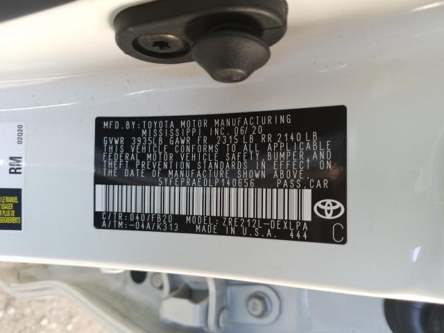 Photo 9 VIN: 5YFEPRAE0LP140656 - TOYOTA COROLLA LE 