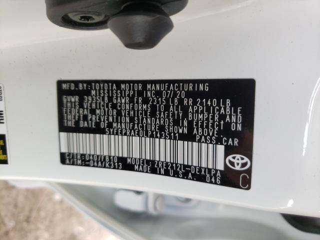 Photo 9 VIN: 5YFEPRAE0LP143511 - TOYOTA COROLLA LE 