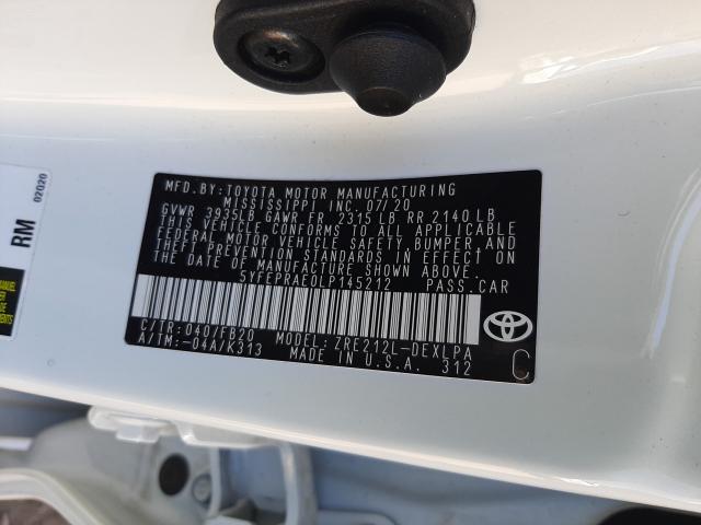 Photo 9 VIN: 5YFEPRAE0LP145212 - TOYOTA COROLLA LE 