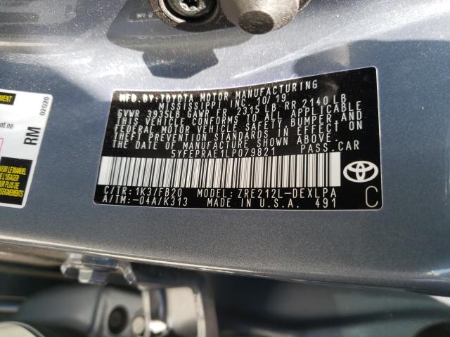 Photo 9 VIN: 5YFEPRAE1LP079821 - TOYOTA COROLLA LE 