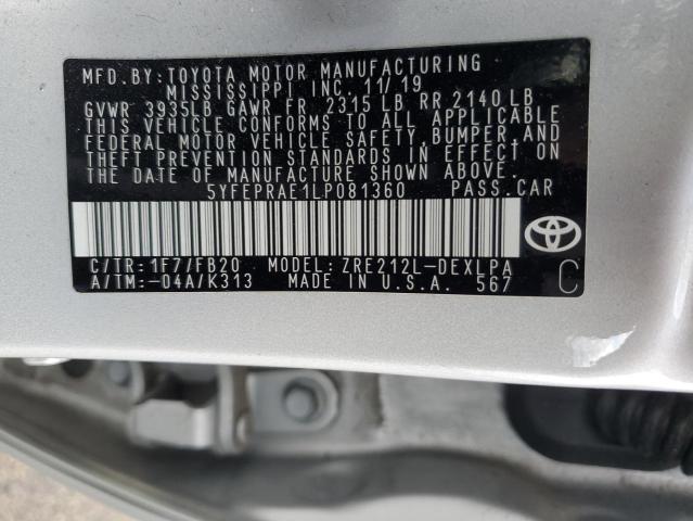 Photo 11 VIN: 5YFEPRAE1LP081360 - TOYOTA COROLLA LE 