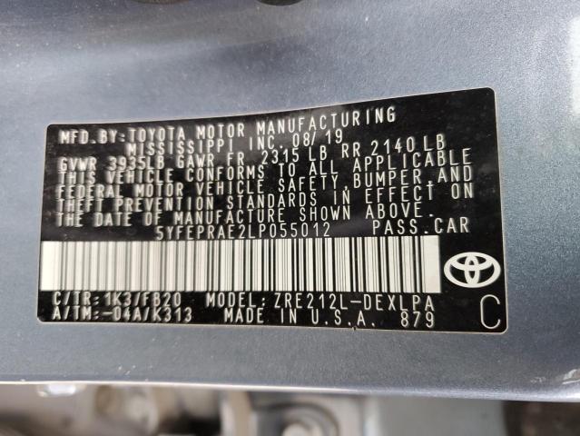 Photo 11 VIN: 5YFEPRAE2LP055012 - TOYOTA COROLLA LE 