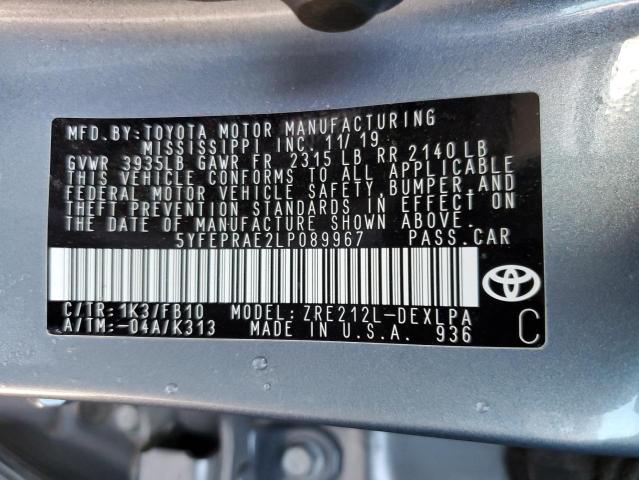 Photo 9 VIN: 5YFEPRAE2LP089967 - TOYOTA COROLLA LE 