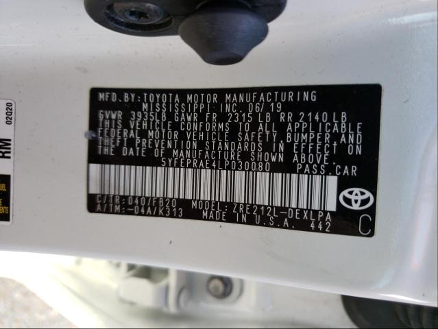 Photo 9 VIN: 5YFEPRAE4LP030080 - TOYOTA COROLLA LE 