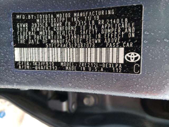 Photo 11 VIN: 5YFEPRAE5LP087078 - TOYOTA COROLLA LE 