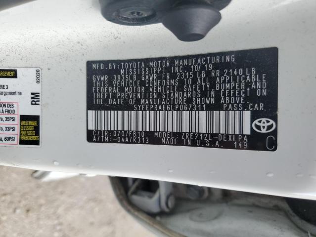 Photo 11 VIN: 5YFEPRAE6LP067311 - TOYOTA COROLLA LE 