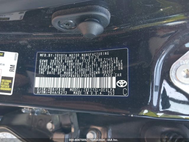 Photo 8 VIN: 5YFEPRAE6LP105765 - TOYOTA COROLLA 