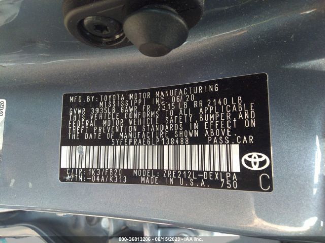 Photo 8 VIN: 5YFEPRAE6LP138488 - TOYOTA COROLLA 