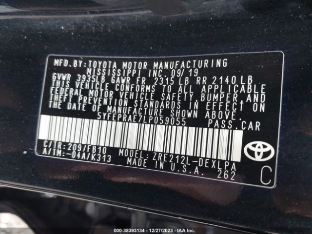 Photo 8 VIN: 5YFEPRAE7LP059055 - TOYOTA COROLLA 