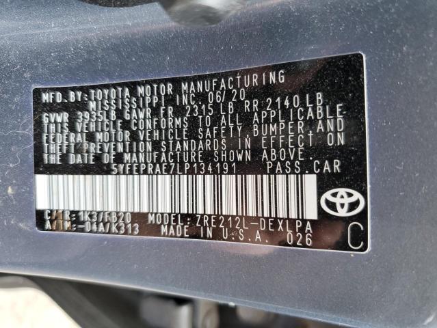 Photo 11 VIN: 5YFEPRAE7LP134191 - TOYOTA COROLLA LE 