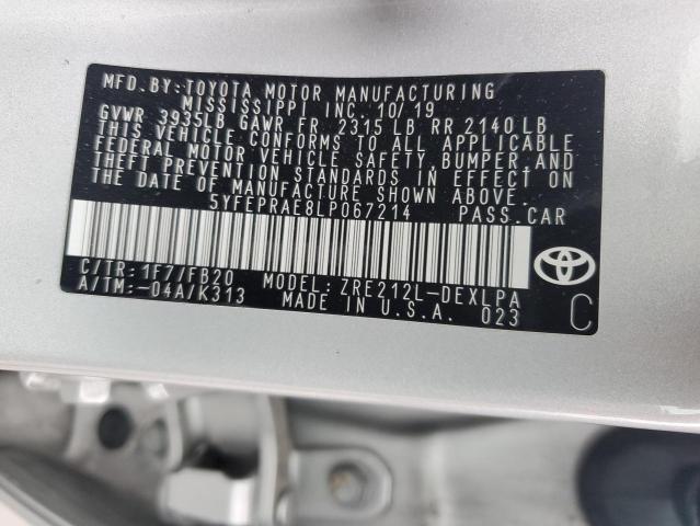 Photo 11 VIN: 5YFEPRAE8LP067214 - TOYOTA COROLLA LE 