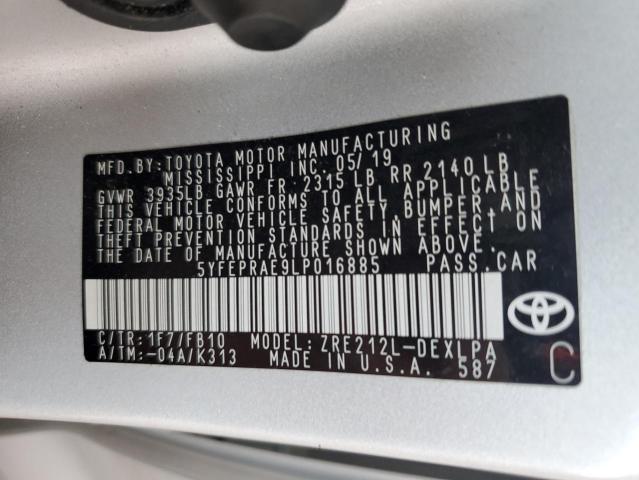 Photo 11 VIN: 5YFEPRAE9LP016885 - TOYOTA COROLLA LE 