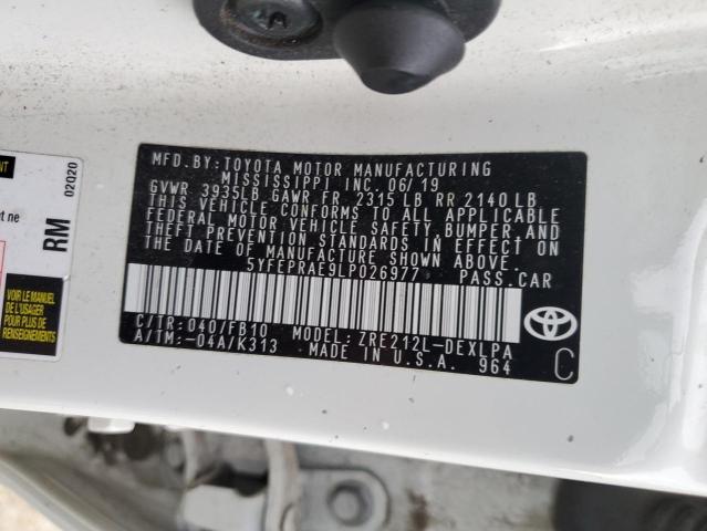 Photo 12 VIN: 5YFEPRAE9LP026977 - TOYOTA COROLLA LE 