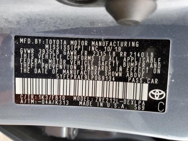 Photo 11 VIN: 5YFEPRAE9LP069134 - TOYOTA COROLLA 