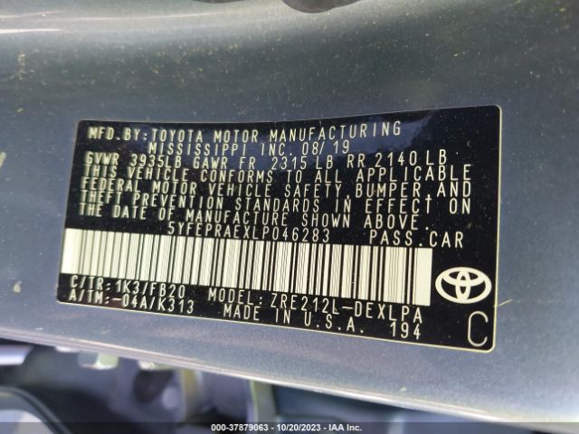 Photo 8 VIN: 5YFEPRAEXLP046283 - TOYOTA COROLLA 