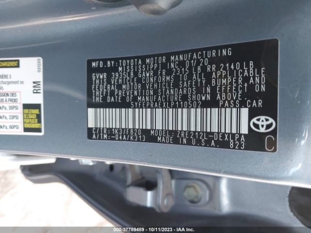 Photo 8 VIN: 5YFEPRAEXLP110502 - TOYOTA COROLLA 