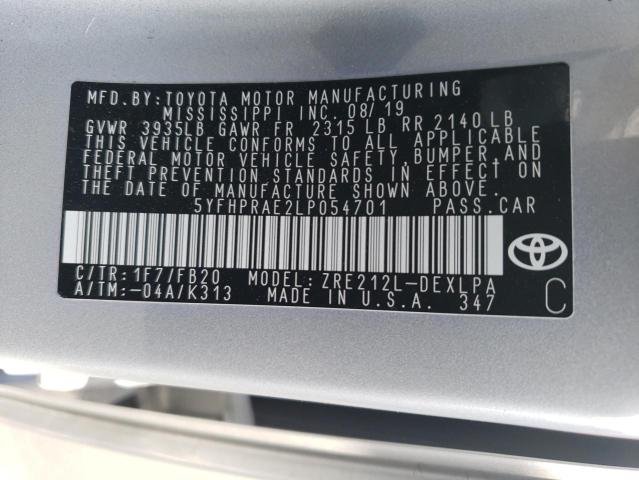 Photo 11 VIN: 5YFHPRAE2LP054701 - TOYOTA COROLLA LE 