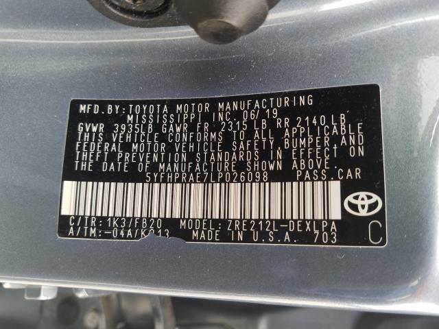 Photo 9 VIN: 5YFHPRAE7LP026098 - TOYOTA COROLLA LE 