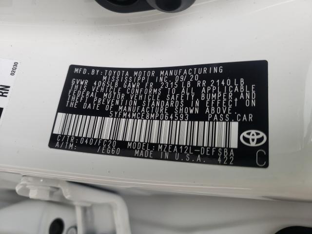 Photo 9 VIN: 5YFM4MCE8MP064593 - TOYOTA COROLLA SE 