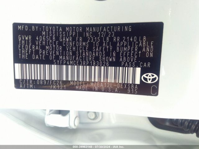 Photo 8 VIN: 5YFP4MCE3RP183026 - TOYOTA COROLLA 