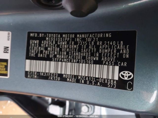 Photo 8 VIN: 5YFP4MCEXNP105160 - TOYOTA COROLLA 