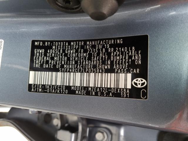 Photo 9 VIN: 5YFP4RCE7LP025843 - TOYOTA COROLLA SE 