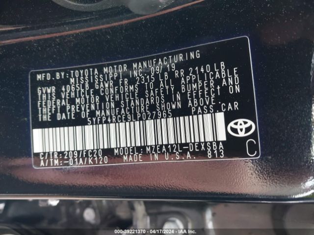 Photo 8 VIN: 5YFP4RCE9LP027965 - TOYOTA COROLLA 