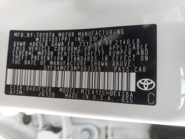 Photo 9 VIN: 5YFS4MCE0MP063509 - TOYOTA COROLLA SE 