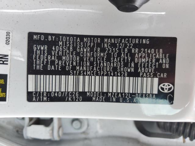 Photo 11 VIN: 5YFS4MCE1PP141428 - TOYOTA COROLLA SE 