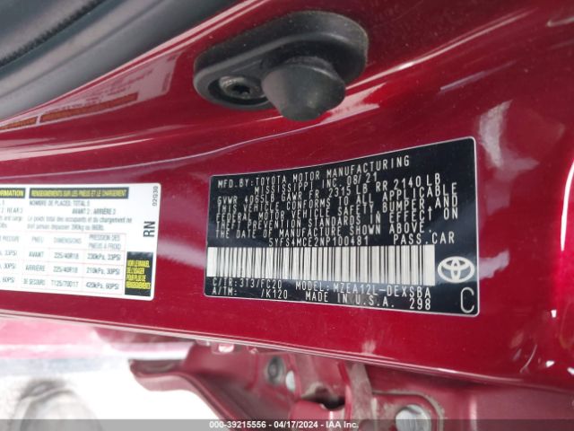 Photo 8 VIN: 5YFS4MCE2NP100481 - TOYOTA COROLLA 