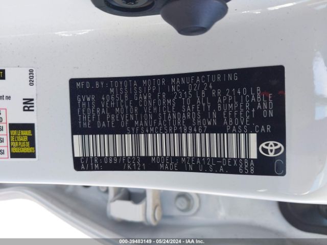 Photo 8 VIN: 5YFS4MCE5RP189467 - TOYOTA COROLLA 