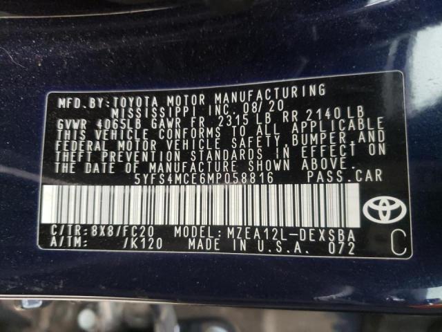 Photo 9 VIN: 5YFS4MCE6MP058816 - TOYOTA COROLLA SE 