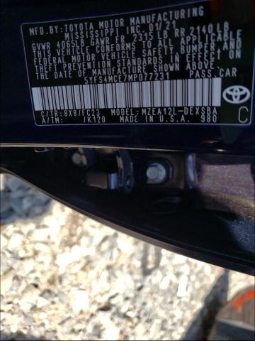 Photo 9 VIN: 5YFS4MCE7MP077231 - TOYOTA COROLLA SE 