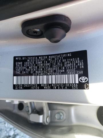 Photo 9 VIN: 5YFS4MCE7MP096801 - TOYOTA COROLLA SE 