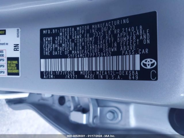 Photo 8 VIN: 5YFS4MCE7PP159402 - TOYOTA COROLLA 