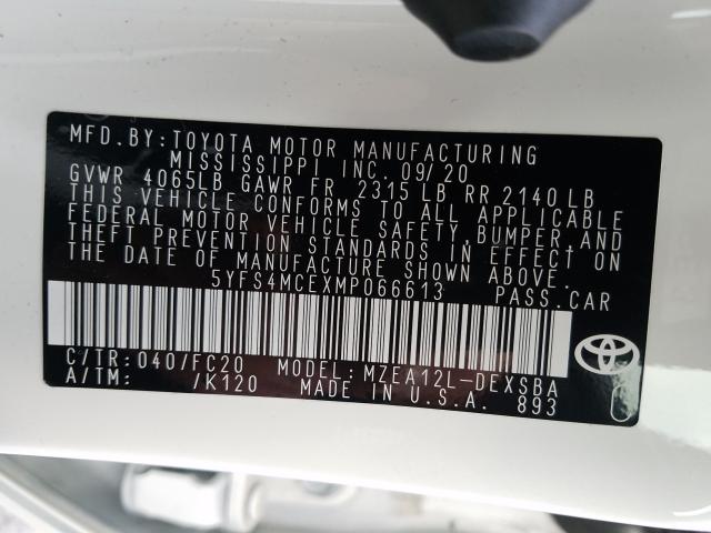 Photo 9 VIN: 5YFS4MCEXMP066613 - TOYOTA COROLLA SE 