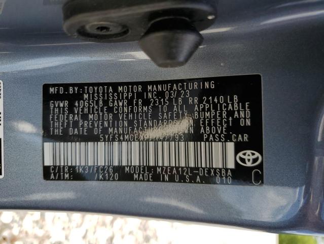 Photo 12 VIN: 5YFS4MCEXPP147793 - TOYOTA COROLLA SE 