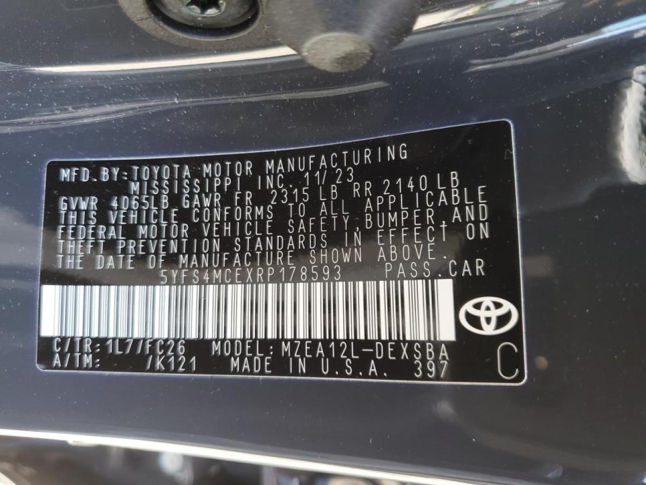 Photo 11 VIN: 5YFS4MCEXRP178593 - TOYOTA COROLLA 