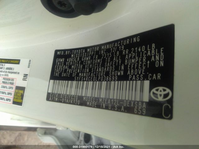 Photo 8 VIN: 5YFS4RCE0LP038699 - TOYOTA COROLLA 