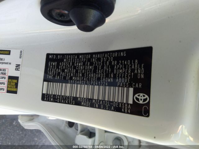 Photo 8 VIN: 5YFS4RCE1LP041224 - TOYOTA COROLLA 