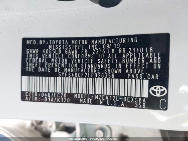 Photo 8 VIN: 5YFS4RCE2LP026358 - TOYOTA COROLLA 